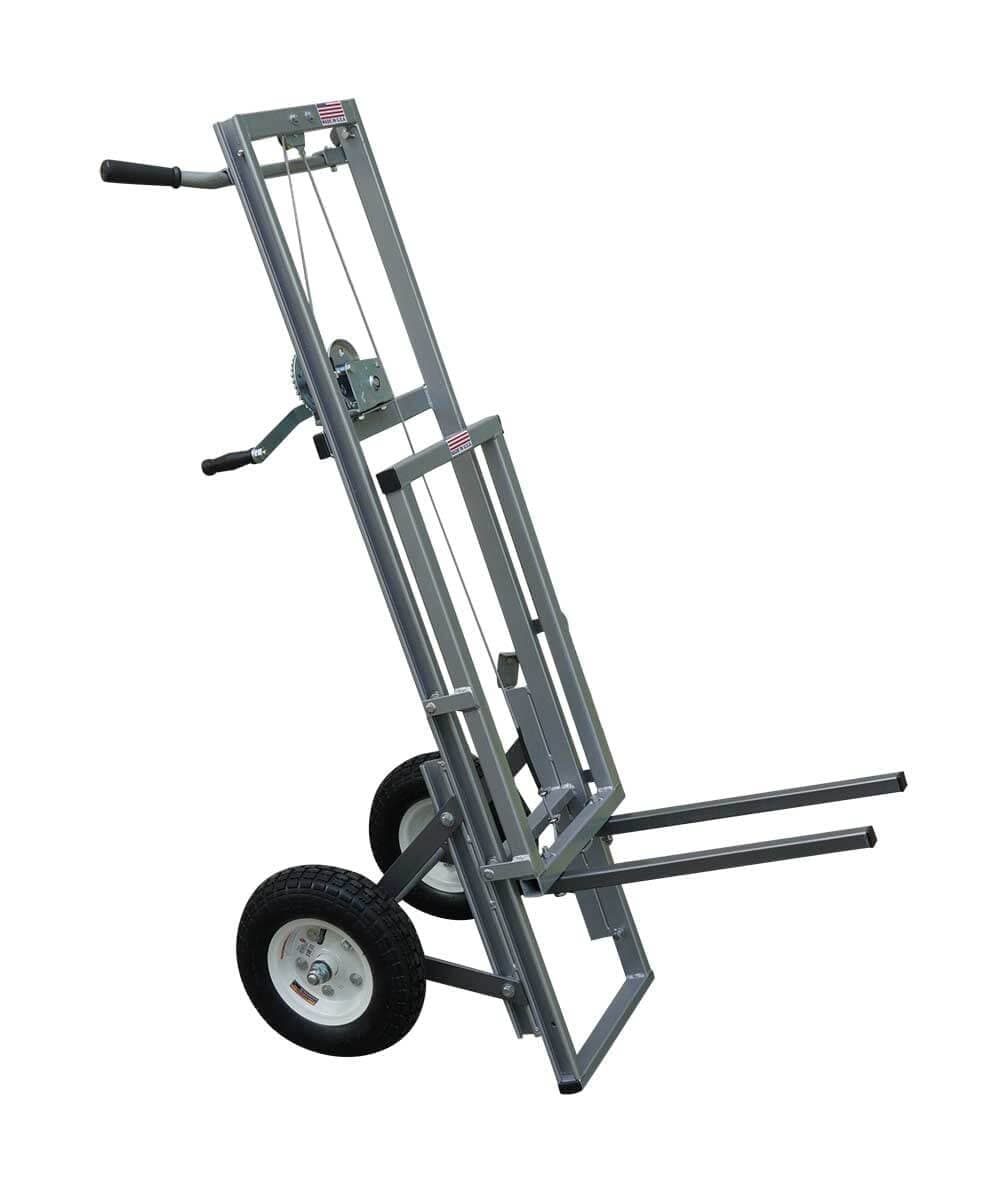 Beehive lifting and moving device fitted with rails